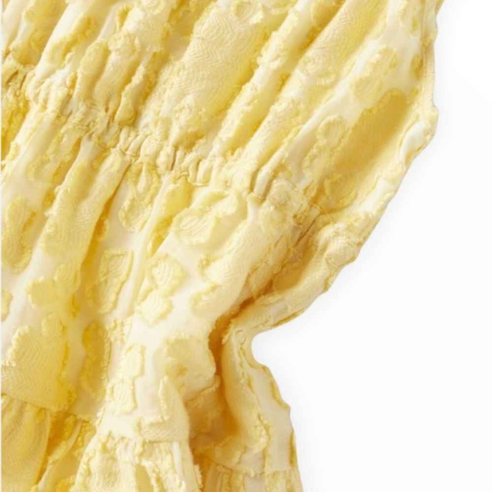 Zara Kids Yellow Pleated Tiered Midi Dress NWT 13-14Y - Picture 4 of 5